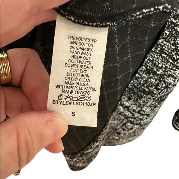 Comfy USA Black White Milan Skyline Monochrome Lagenlook Asymmetrical Jacket - Picture 7 of 8